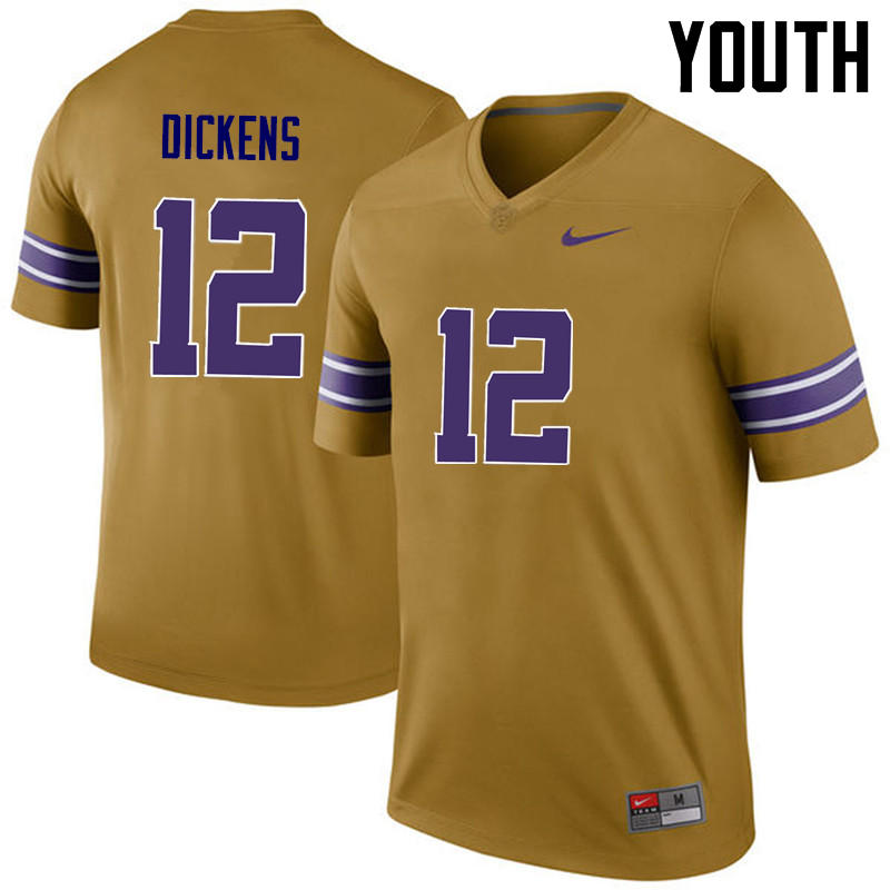 Youth LSU Tigers #12 Micah Dickens College Football Jerseys Game-Legend